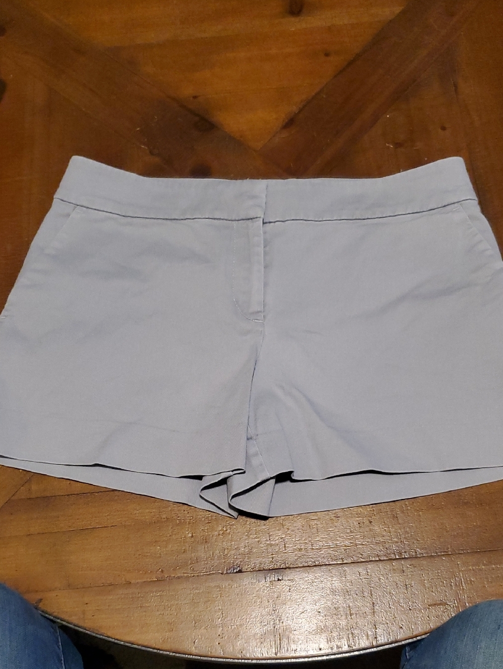 LOFT Light Blue High-Waist Stretch Dress Shorts